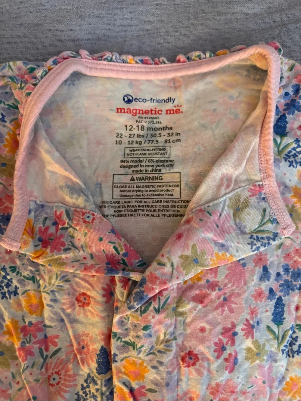 Magnetic Me pink floral One-Piece Romper